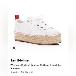 Sam Edelman Carleigh Leather Platform Espadrille Sneakers Size 6